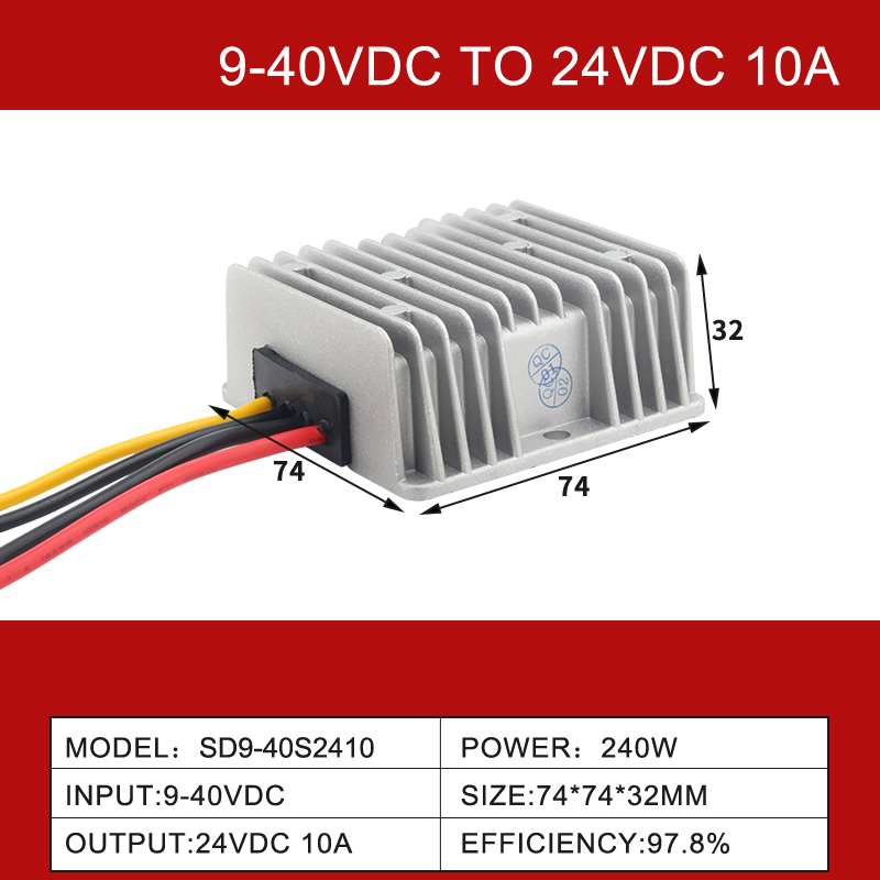 9-40V 至 24V 2-30A 单输出非隔离 DC-DC 升压降压汽车转换器