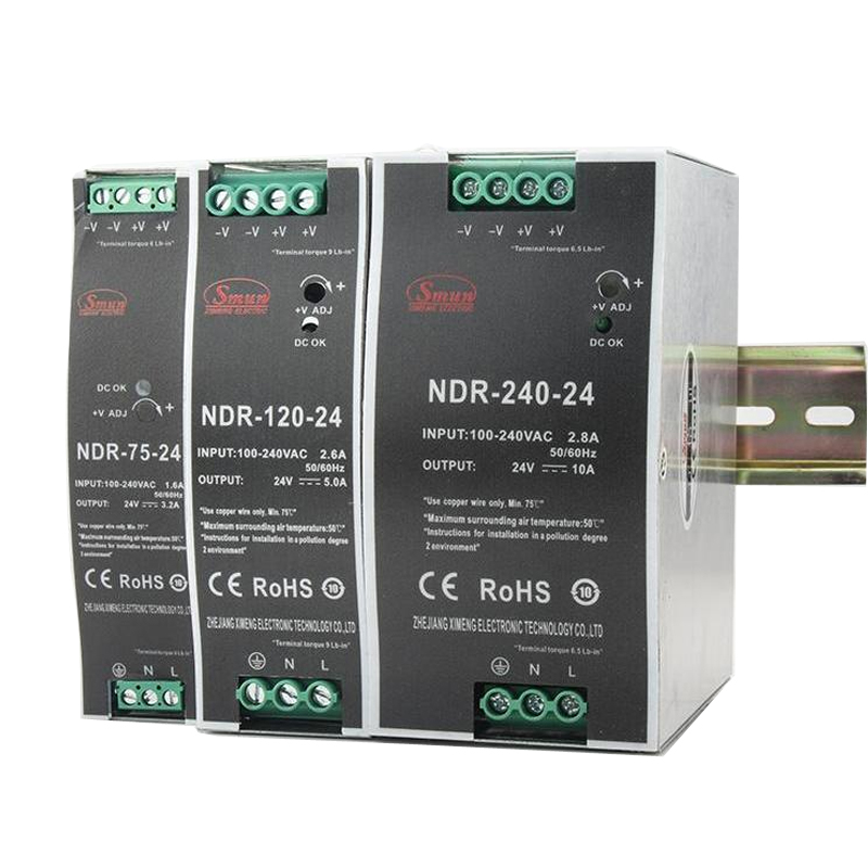NDR 系列 75W 至 480W 单输出导轨安装开关电源