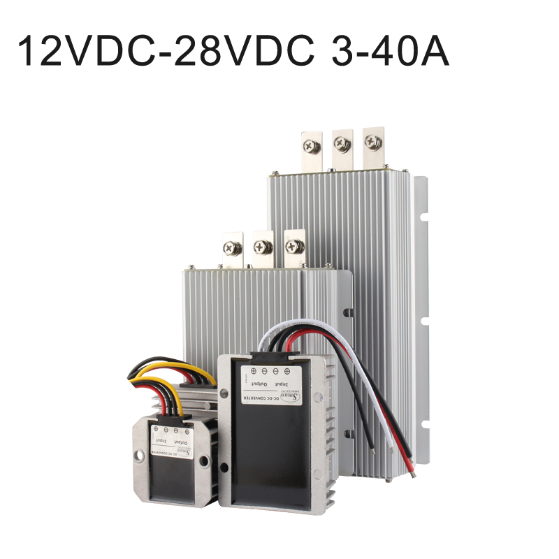 12VDC 至 28VDC 3A 至 40A 防水非隔离单输出车载 DC-DC 转换器