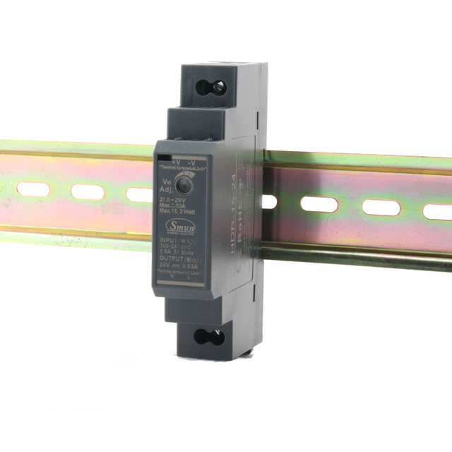 HDR 系列 15W 至 150W 5V/12V/15V/24V/48VDC 输出超薄导轨式开关电源 SMPS