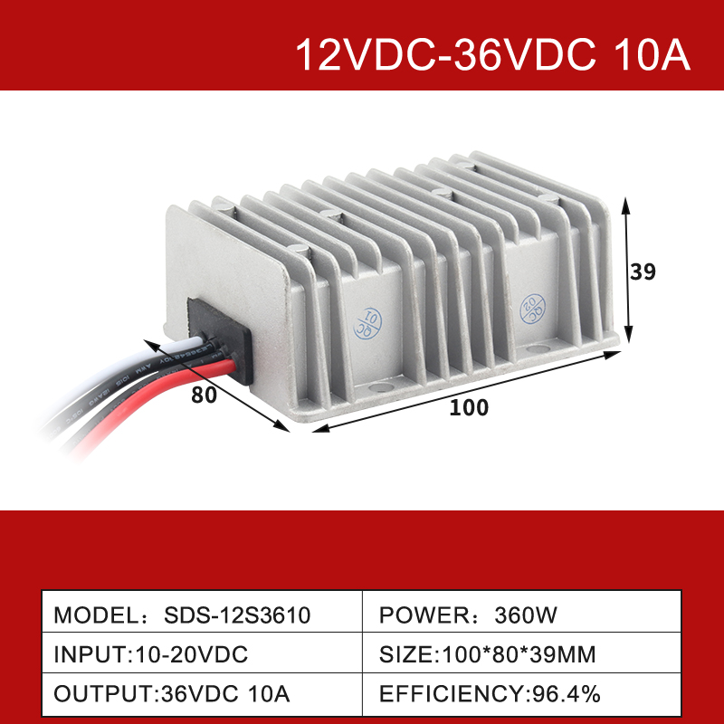 12V 至 36V 1A 至 30A IP68 非隔离 DC-DC 汽车电源升压转换器