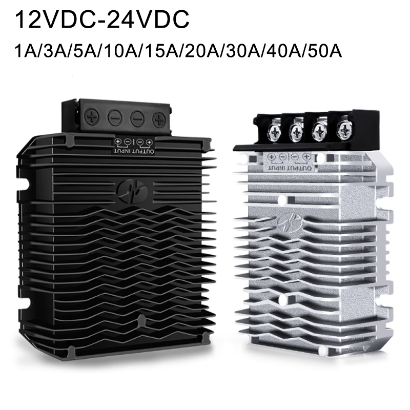 12VDC 转 24VDC 1-50A 非隔离 IP68 防水升压 DC-DC 转换器 