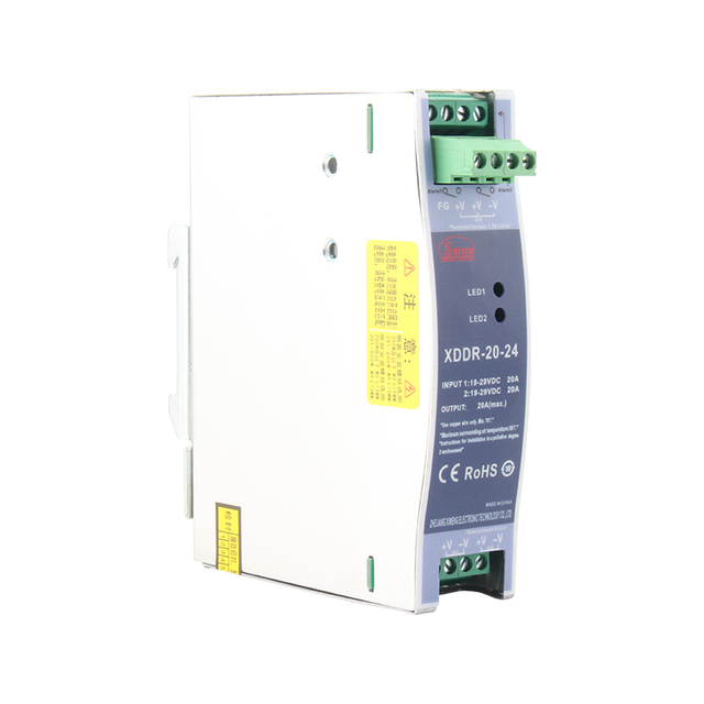 XDDR-20/DRDN-20 12V/24V/48V 20A DIN导轨类型冗余模块支持1+1和N+1冗余系统