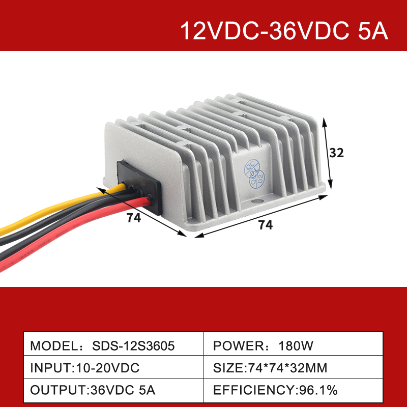 12V 至 36V 1A 至 30A IP68 非隔离 DC-DC 汽车电源升压转换器