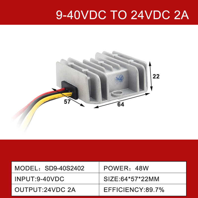 9-40V 至 24V 2-30A 单输出非隔离 DC-DC 升压降压汽车转换器